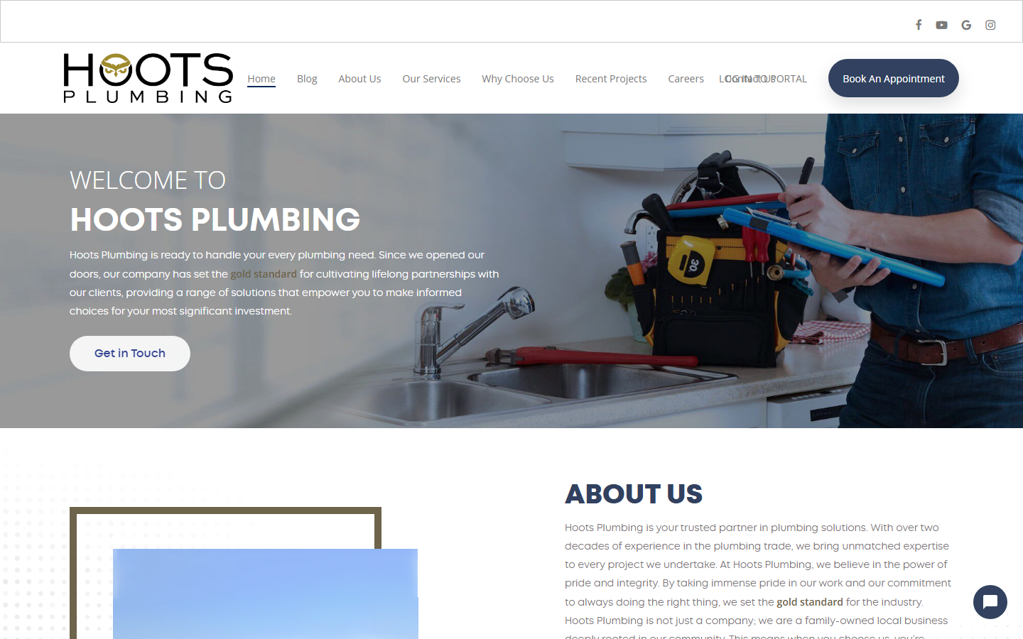 Hoots Plumbing project screenshot